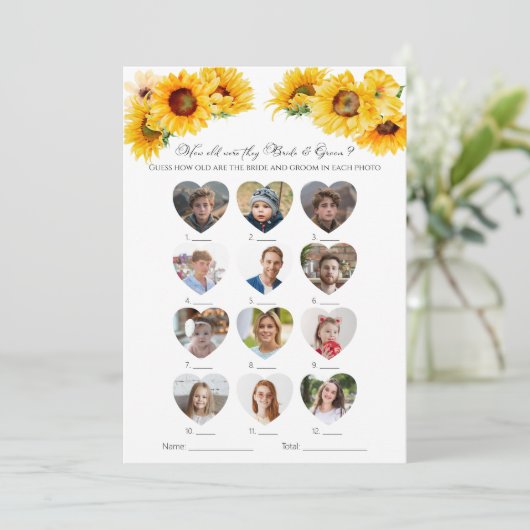 Hoe oud waren ze bruid en bruidegom Vrijgezellenfe Kaart (Staand voorkant)