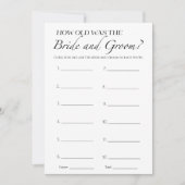 Hoe oud waren ze bruid en bruidegom Vrijgezellenfe Kaart (Voorkant)