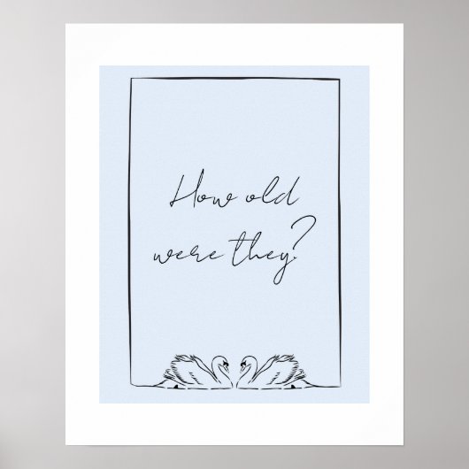 Hoe oud waren ze? Bruidsbad spel zwanen Eenvoudig Poster (Voorkant)