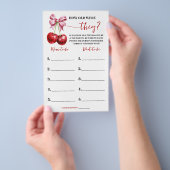 Hoe oud waren ze Cherry Baby shower Game Kaart (Hand)