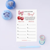 Hoe oud waren ze Cherry Baby shower Game Kaart (Enkel)