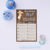Hoe oud waren ze cowboy Baby shower Game Card? Flyer (Enkel)