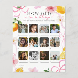 Hoe oud waren ze Lemon Baby Shower Spel Flyer
