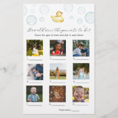Hoe oud waren ze Rubber Duck Baby shower spel (Voorkant)