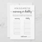 Hoe oud waren ze spel Baby shower party Kaart (Voorkant)