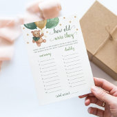 Hoe oud waren ze spel Baby shower Teddy Bear Kaart