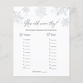 Hoe oud waren ze toen het Baby shower-spel Snowfla