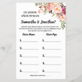 Hoe oud waren ze toen ze tweetalige roze spelkaart flyer (Achterkant)