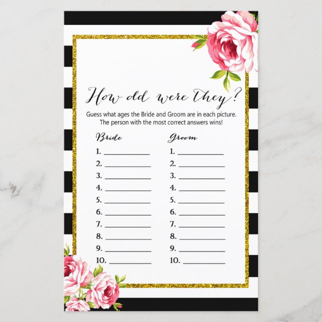 Hoe oud waren ze? Vrijgezellenfeest Game (Voorkant)