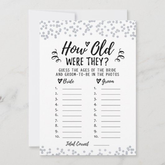 Hoe oud waren ze Vrijgezellenfeest of Hen Party Ka Kaart (Voorkant)