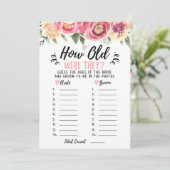 Hoe oud waren ze Vrijgezellenfeest of Hen Party Ka Kaart (Staand voorkant)