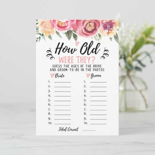 Hoe oud waren ze Vrijgezellenfeest of Hen Party Ka Kaart (Staand voorkant)