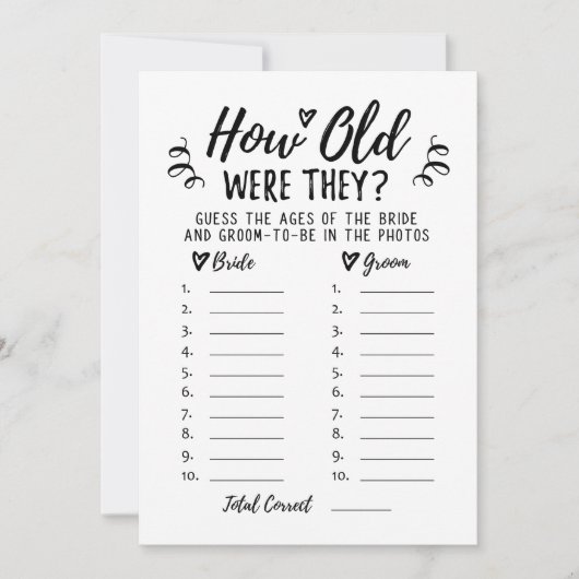 Hoe oud waren ze Vrijgezellenfeest of Hen Party Ka Kaart (Voorkant)