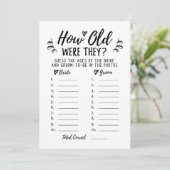 Hoe oud waren ze Vrijgezellenfeest of Hen Party Ka Kaart (Staand voorkant)