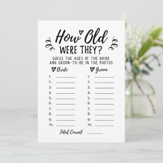 Hoe oud waren ze Vrijgezellenfeest of Hen Party Ka Kaart (Staand voorkant)