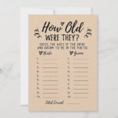 Hoe oud waren ze Vrijgezellenfeest of Hen Party Ka Kaart (Voorkant)