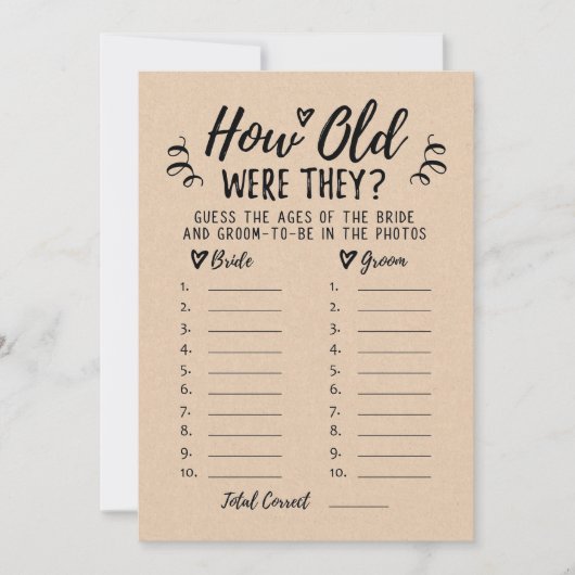 Hoe oud waren ze Vrijgezellenfeest of Hen Party Ka Kaart (Voorkant)