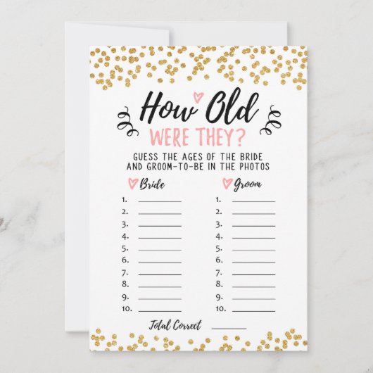 Hoe oud waren ze Vrijgezellenfeest of Hen Party Ka Kaart (Voorkant)