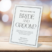 Hoe oud waren ze zwart & wit spel reclamebord met voetstuk