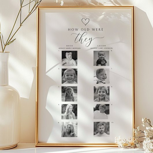Hoe oud waren zij? Douche Foto Raadspel Poster