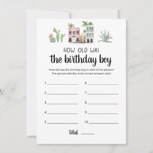 Hoe oud was Birthday boy Game Kaart (Voorkant)