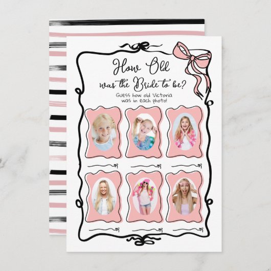 Hoe oud was bruid Hand getrokken boog bruids spel Kaart (Voorkant / Achterkant)