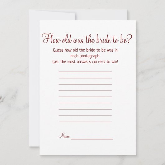 Hoe oud was de aanstaande bruid bruidsmeisjesfeest feestdagenkaart (Voorkant)