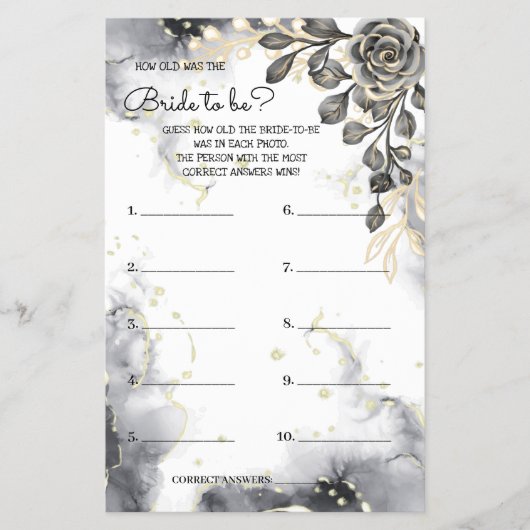 Hoe oud was de Black&Gold Rozen Shower Game Card? Flyer (Voorkant)