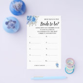 Hoe oud was de Blue Flowers Shower Game Card Flyer (Enkel)