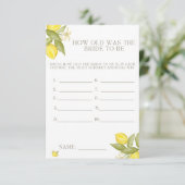 Hoe oud was de bride om het Vrijgezellenfeest spel Kaart (Staand voorkant)