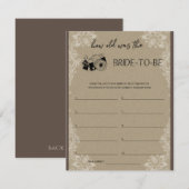 Hoe oud was de bride om Vrijgezellenfeest te worde Informatiekaartje (Voorkant / Achterkant)