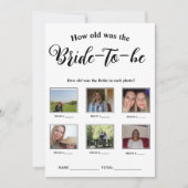 Hoe oud was de Bride Vrijgezellenfeest Game Kaart (Voorkant)