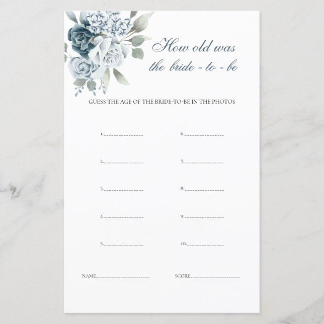 Hoe oud was de bruid bloemenspel (Voorkant)