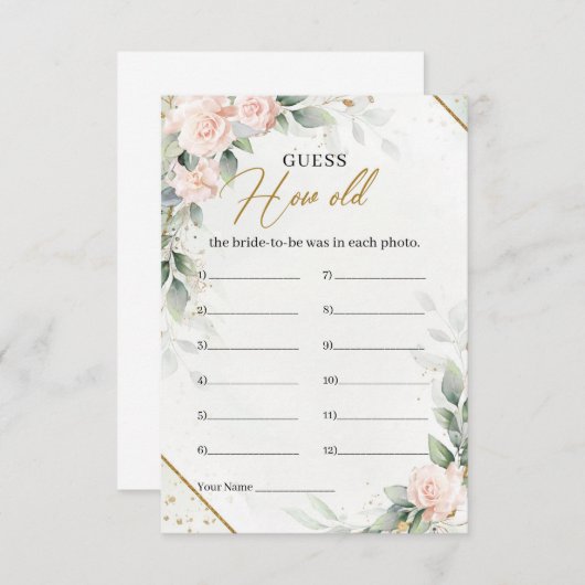 Hoe oud was de bruid om te worden? informatiekaartje (Voorkant / Achterkant)