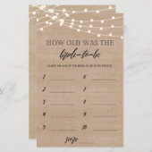 Hoe oud was de bruid om vrijgezellenfeest te spele (Voorkant / Achterkant)