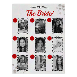 Hoe oud was de bruid? Vrijgezellenfeest Guessing s Perfect Poster