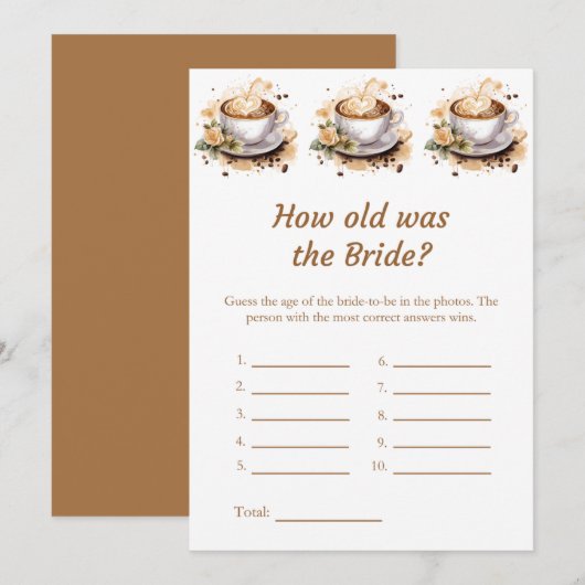 Hoe oud was de bruid Vrijgezellenfeest spel Kaart (Voorkant / Achterkant)