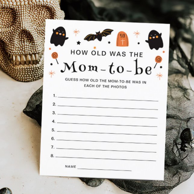 Hoe oud was de moeder Halloween Baby shower Game (Creator heeft geüpload)