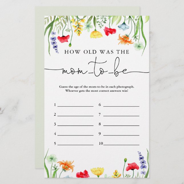 Hoe oud was de moeder-tot-zijn kleurrijke wilde bl (Voorkant / Achterkant)