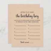 Hoe oud was de wedstrijd van Birthday boy Birthday (Voorkant / Achterkant)