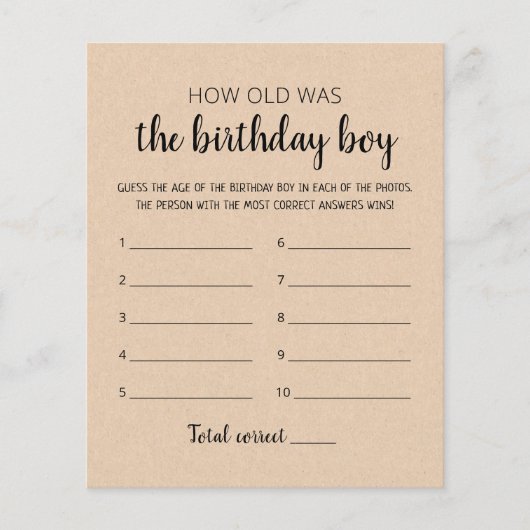 Hoe oud was de wedstrijd van Birthday boy Birthday (Voorkant)