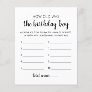 Hoe oud was de wedstrijd van Birthday boy Birthday