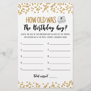 Hoe oud was de wedstrijd van Birthday boy Birthday