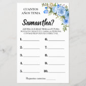 Hoe oud was haar tweetalige spelkaart? flyer (Achterkant)