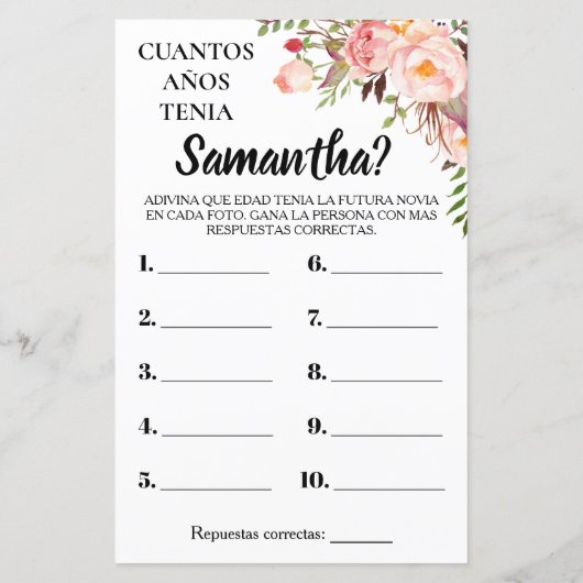 Hoe oud was haar vrijgezellenfeest engels spaans s (Achterkant)