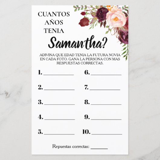 Hoe oud was haar vrijgezellenfeest engels spaans s (Achterkant)