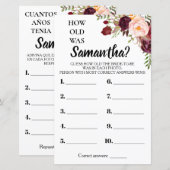 Hoe oud was haar vrijgezellenfeest engels spaans s (Voorkant / Achterkant)