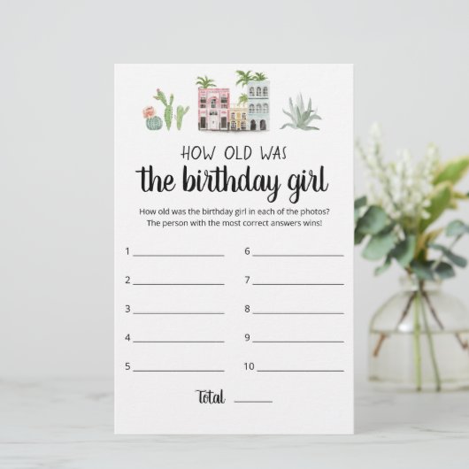 Hoe oud was het 'Birthday Girl game'? (Staand voorkant)