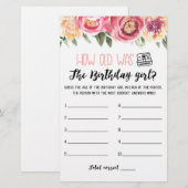 Hoe oud was het Birthday girl op Birthday Party? (Voorkant / Achterkant)