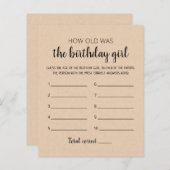 Hoe oud was het Birthday girl op Birthday Party? (Voorkant / Achterkant)